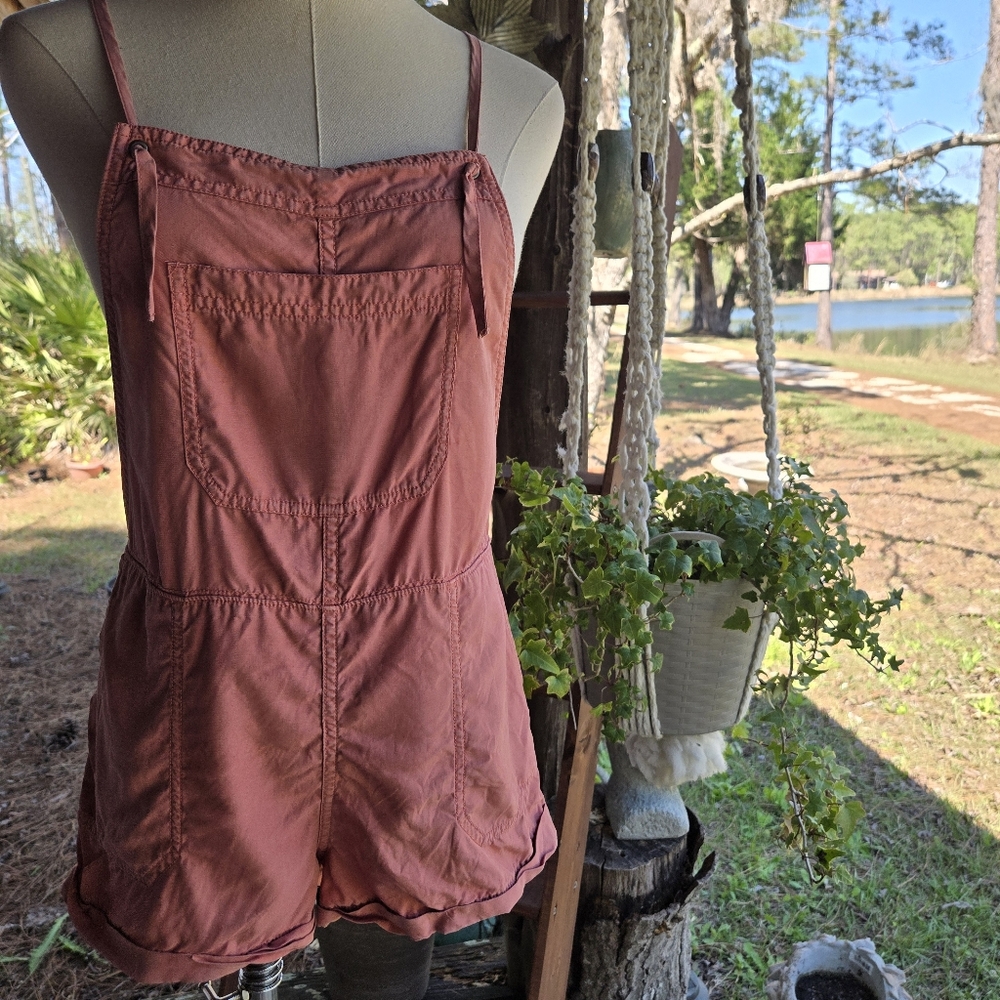 Abercrombie & Fitch Terracotta Bib Overall Shorts Or Romper Size Extra Small